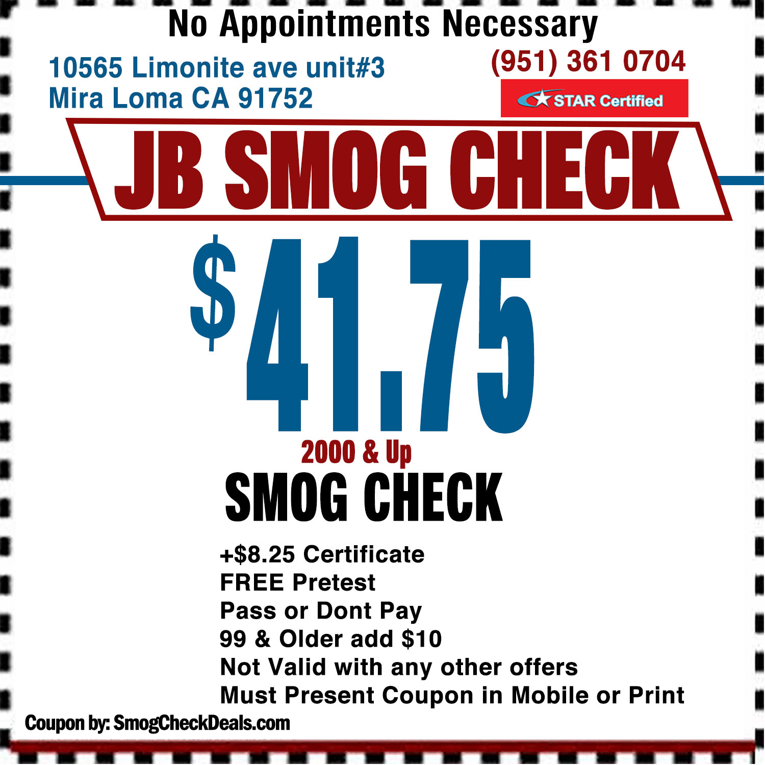 Smog Check Coupon